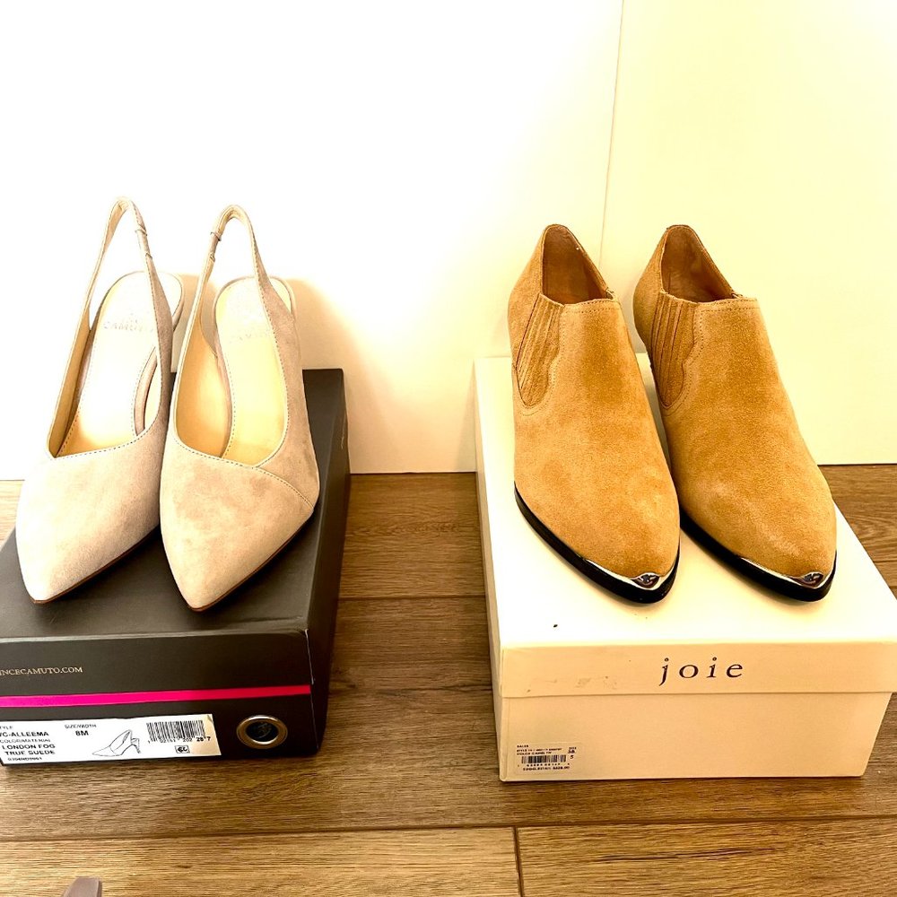 VINCE CAMUTO New London Fog True Suede Slingback Pumps - Size 8